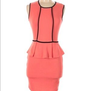 SOPRANO BODYCON SLEEVELESS PEPLUM MINI DRESS S
